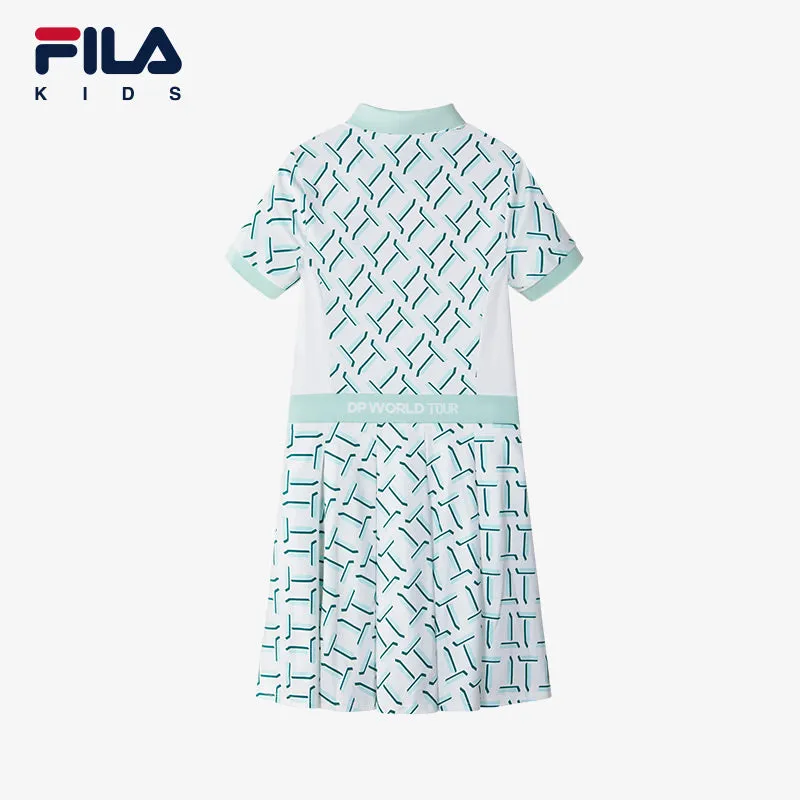 (120-170cm) FILA KIDS PERFORMANCE GOLF Girl's Dress in Light Green