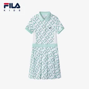 (120-170cm) FILA KIDS PERFORMANCE GOLF Girl's Dress in Light Green