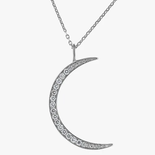 14K H-I/SI Crescent Moon Necklace