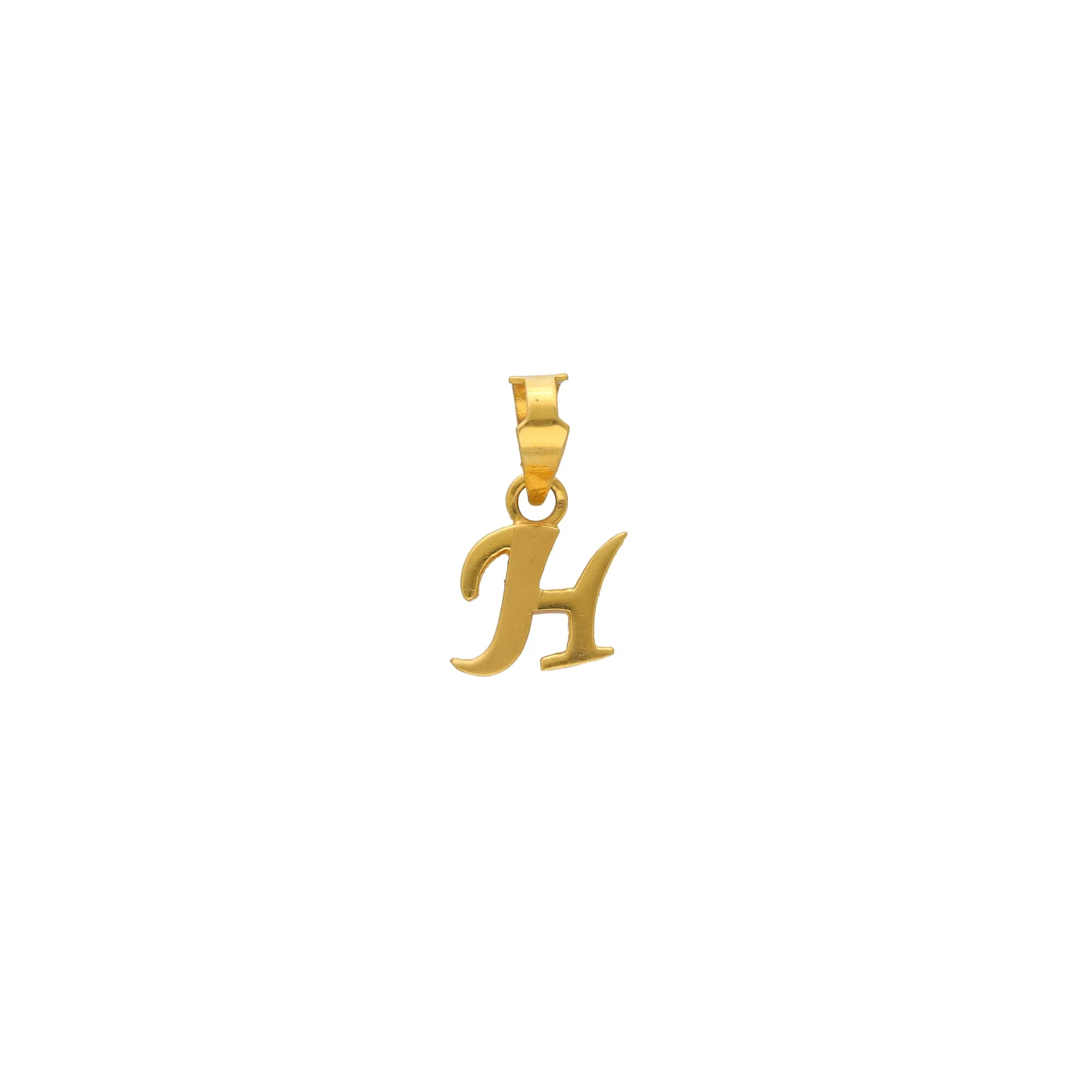 22K Yellow Gold Letter H Pendant (1.4gm)