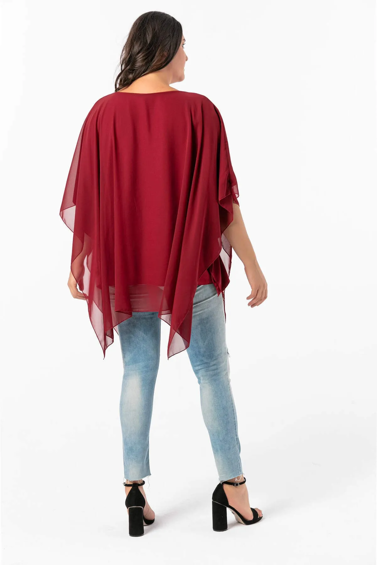 Angelino Plus Size Chiffon Evening Blouse KL1900