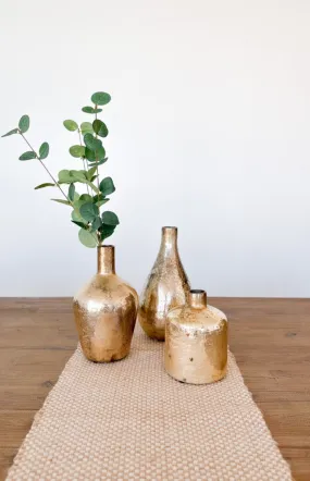 Antique Copper Matte Glass Bottle Vase