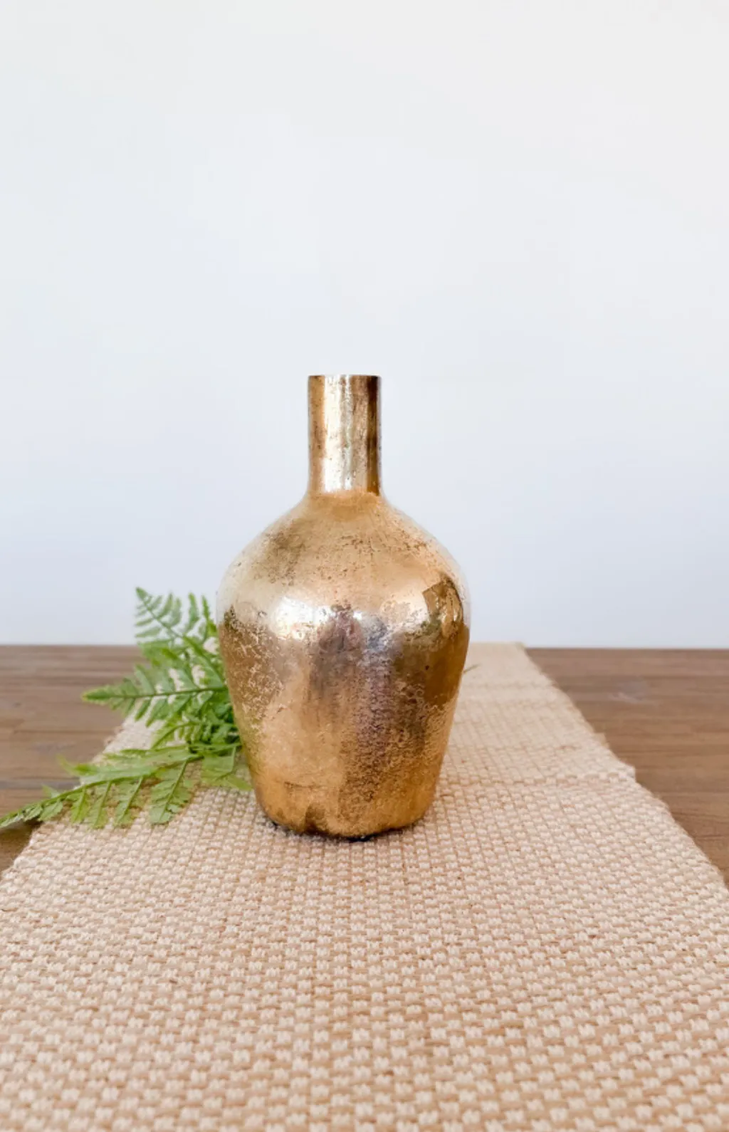 Antique Copper Matte Glass Bottle Vase