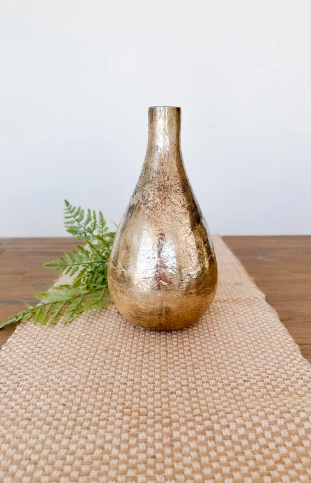 Antique Copper Matte Glass Bottle Vase