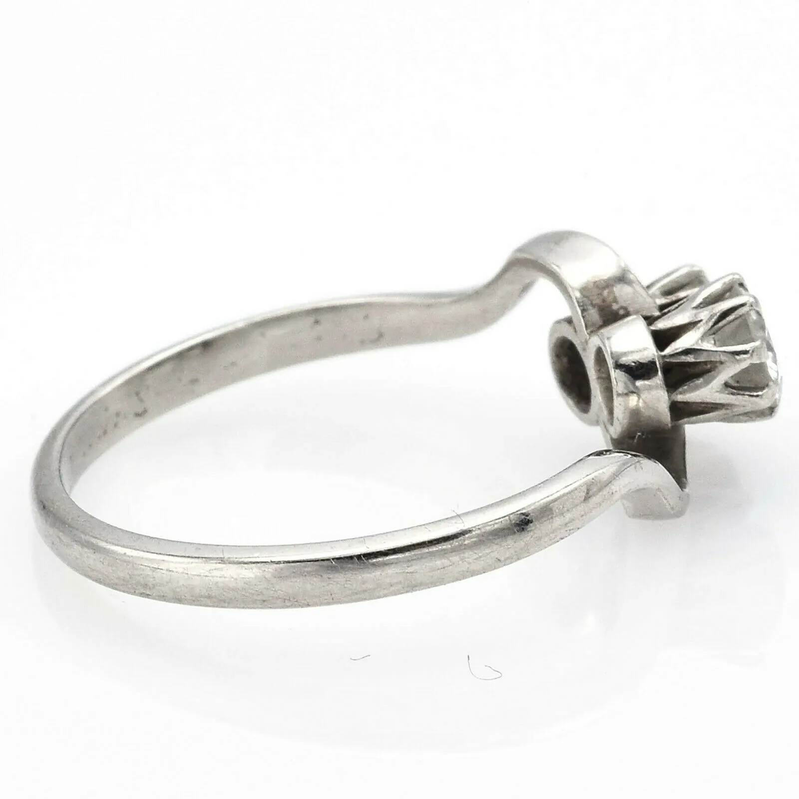 Antique Platinum Two-Stone Diamond Band Ring