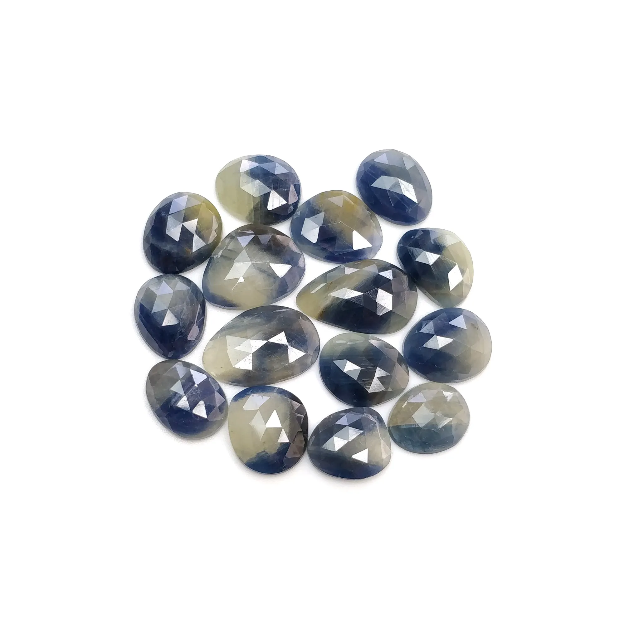 Blue & Multi Sapphire Gemstone Rose Cut : Natural Untreated Unheated Sapphire Multi Color Egg Shape Lots