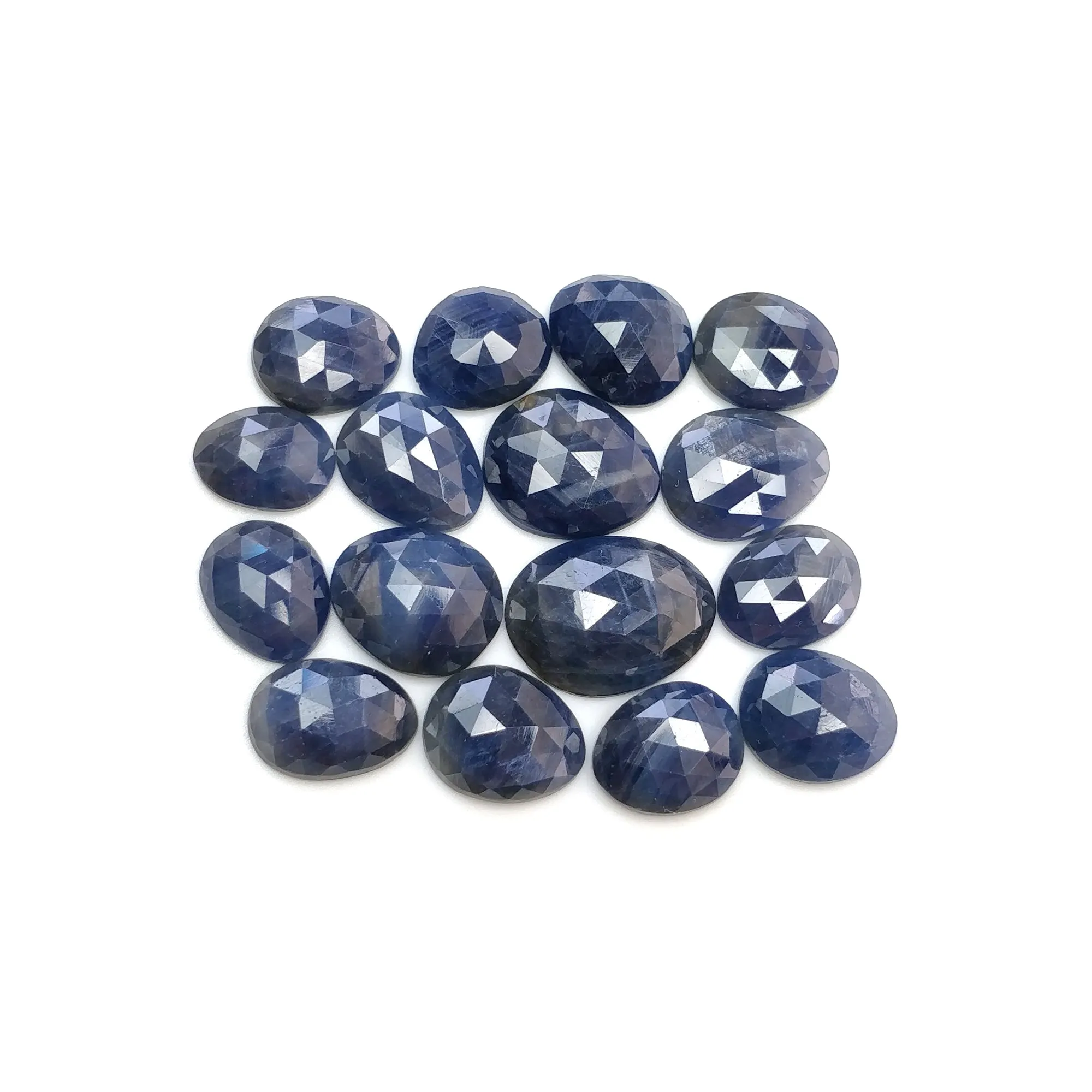 Blue & Multi Sapphire Gemstone Rose Cut : Natural Untreated Unheated Sapphire Multi Color Egg Shape Lots