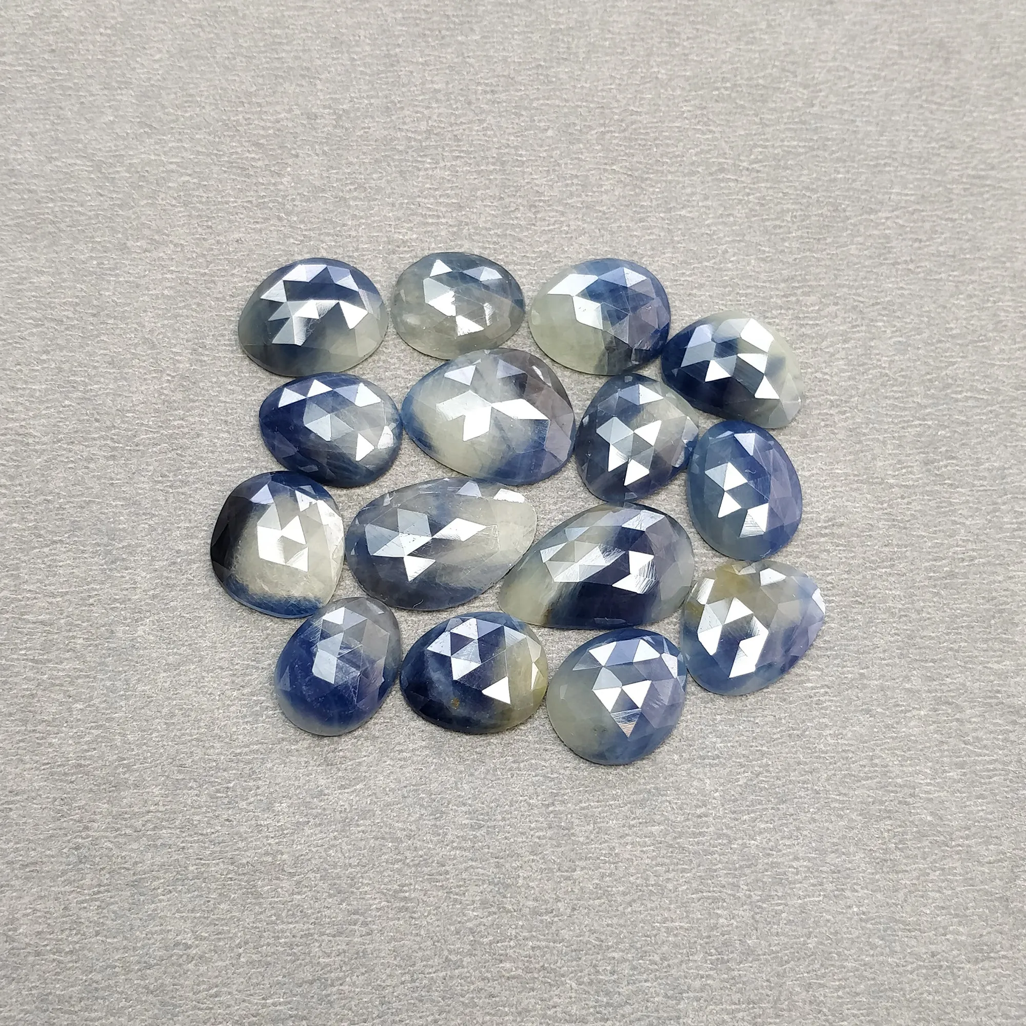 Blue & Multi Sapphire Gemstone Rose Cut : Natural Untreated Unheated Sapphire Multi Color Egg Shape Lots