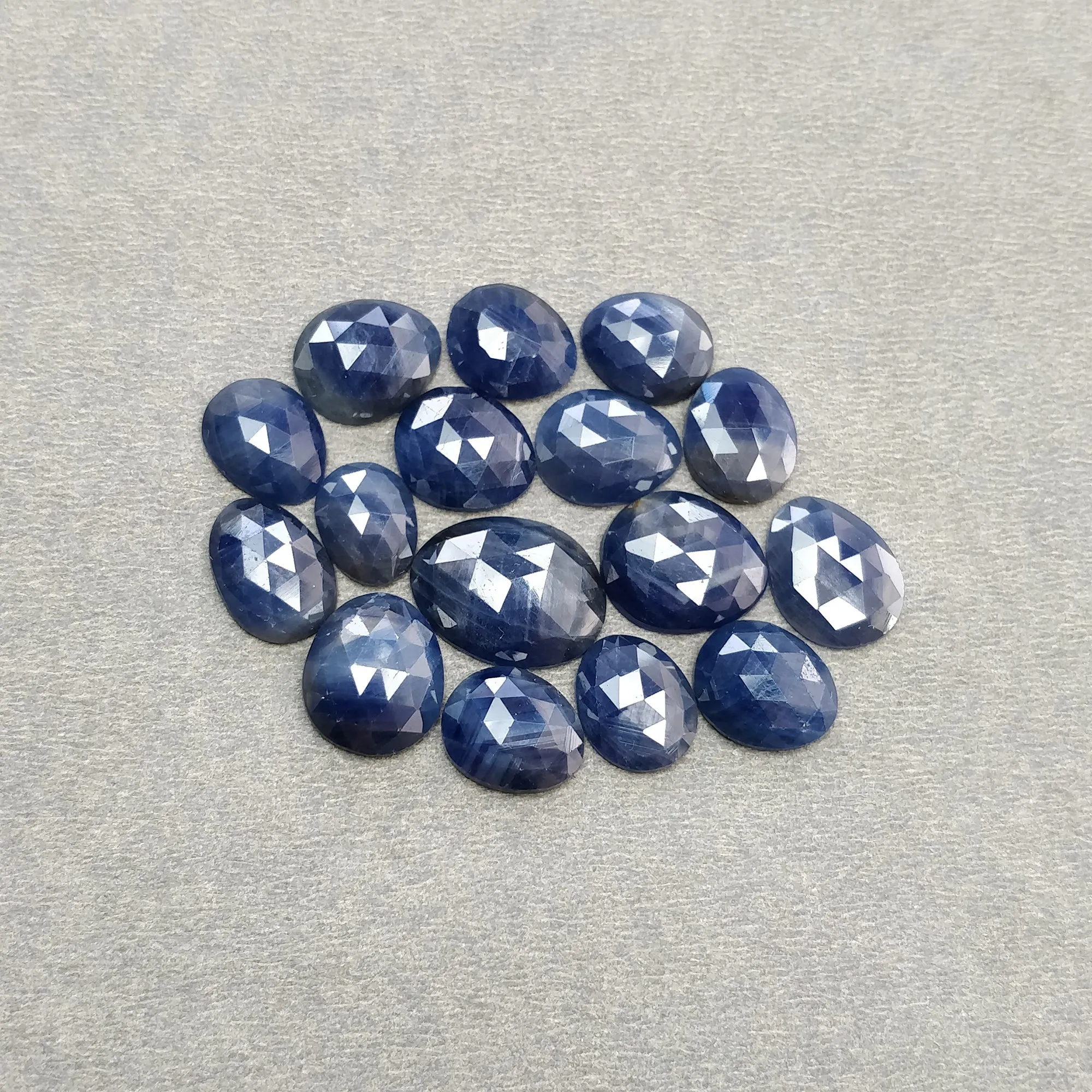 Blue & Multi Sapphire Gemstone Rose Cut : Natural Untreated Unheated Sapphire Multi Color Egg Shape Lots