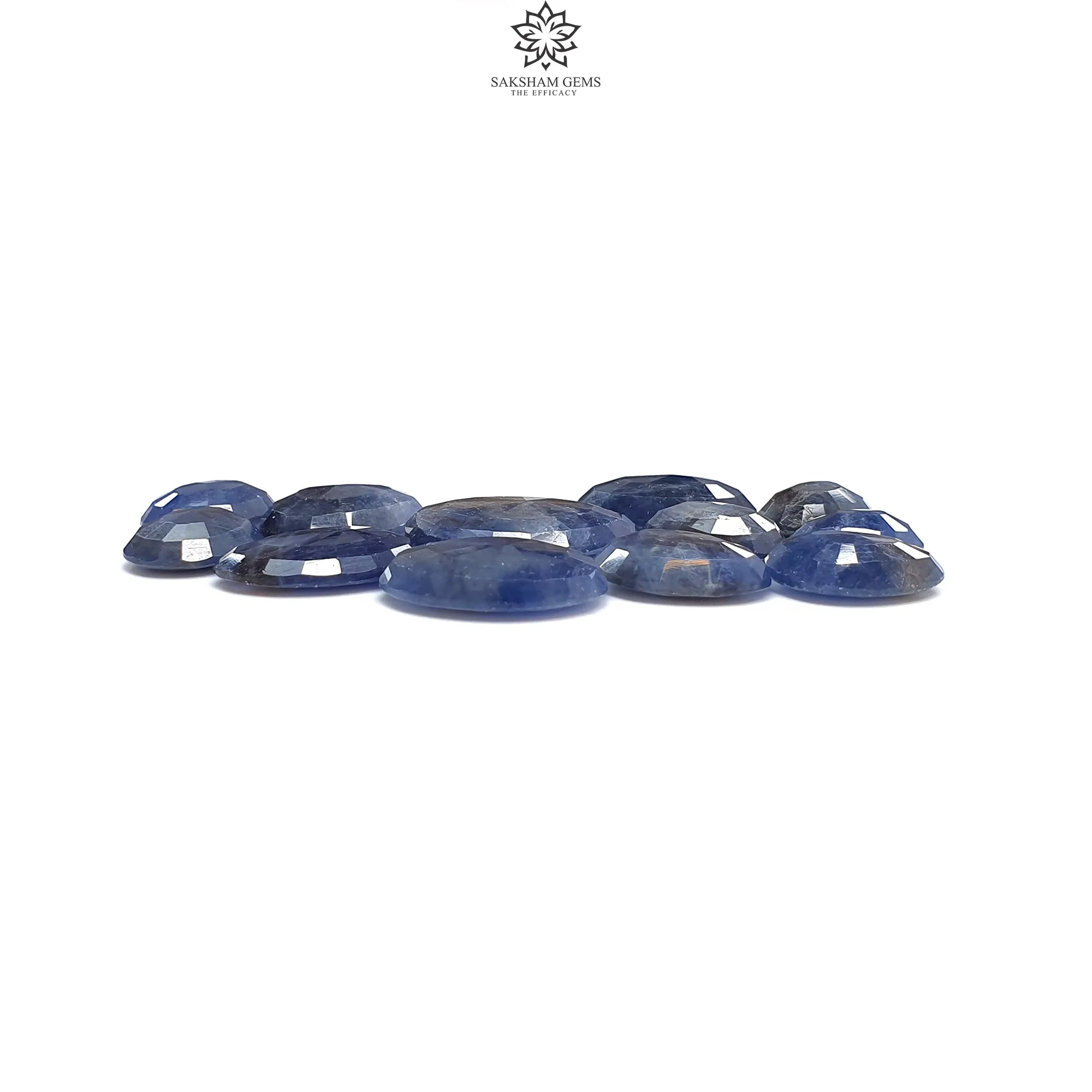 BLUE SAPPHIRE Gemstone Normal Cut : 117.70cts Natural Untreated Unheated Sapphire Egg Shape 12.5*10mm - 22.5*17mm 12pcs Set