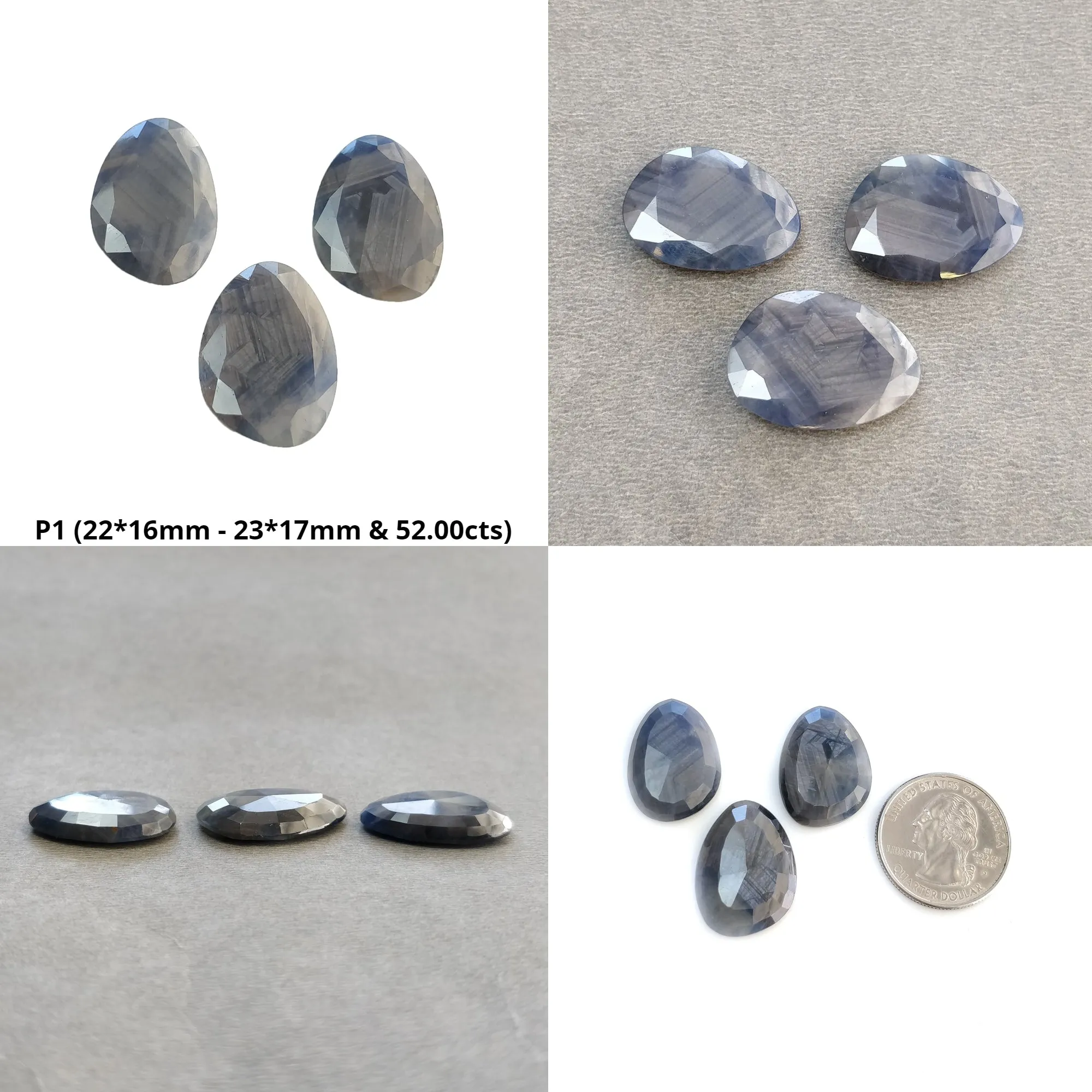 Blue Sheen Sapphire Gemstone Normal Cut : Natural Untreated Unheated Sapphire Uneven Egg Shape