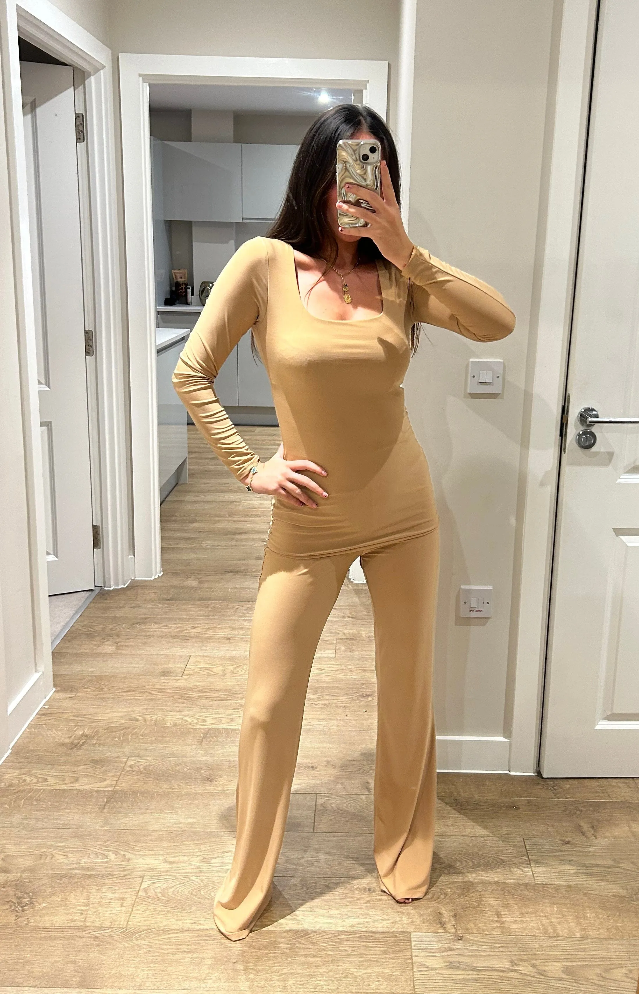 Camel Zara Long Sleeve Lounge Wear