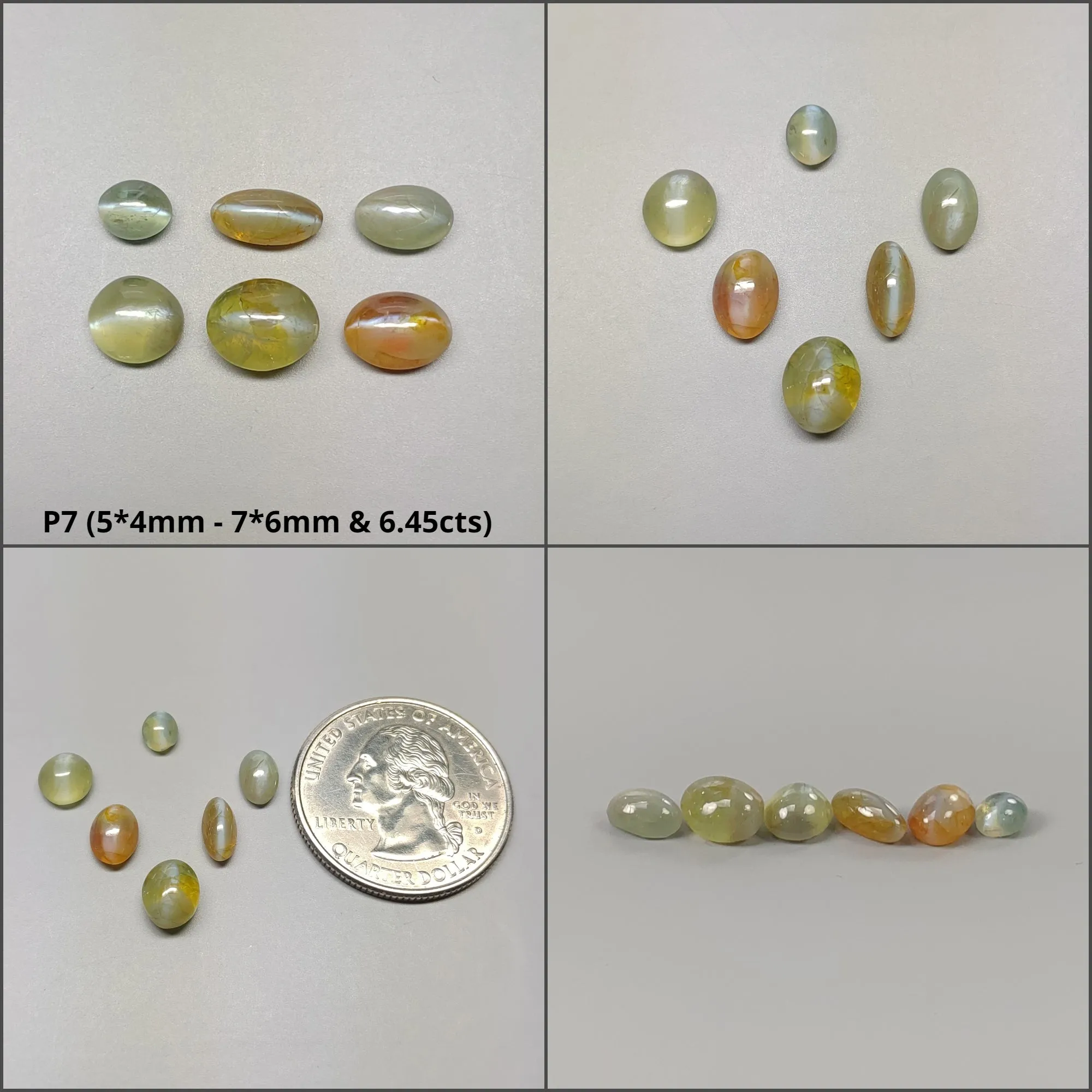 CHRYSOBERYL CAT'S EYE Gemstone Cabochon : Natural Untreated Unheated Cat's Eye Oval & Round Shape Lots