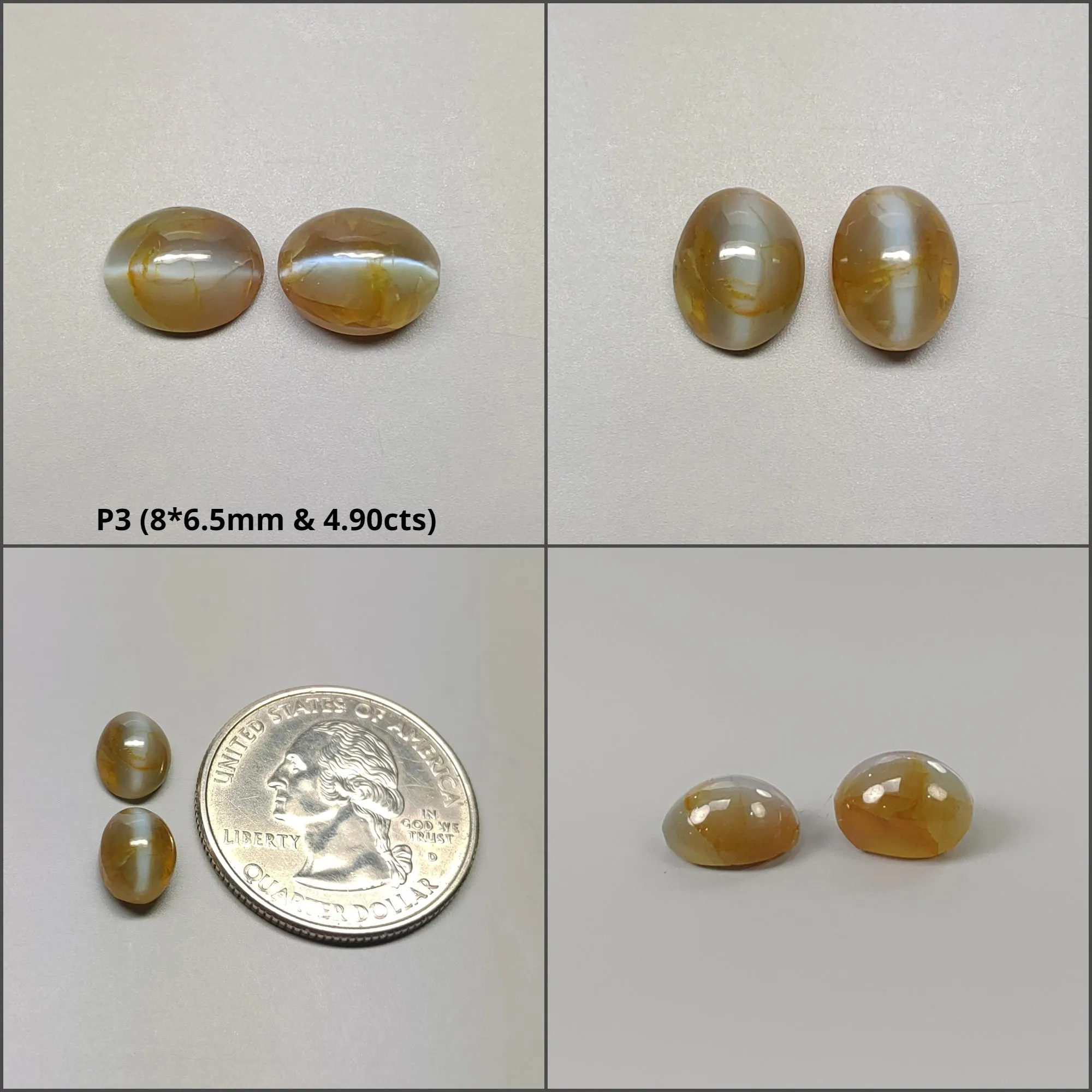 CHRYSOBERYL CAT'S EYE Gemstone Cabochon : Natural Untreated Unheated Cat's Eye Oval & Round Shape Lots