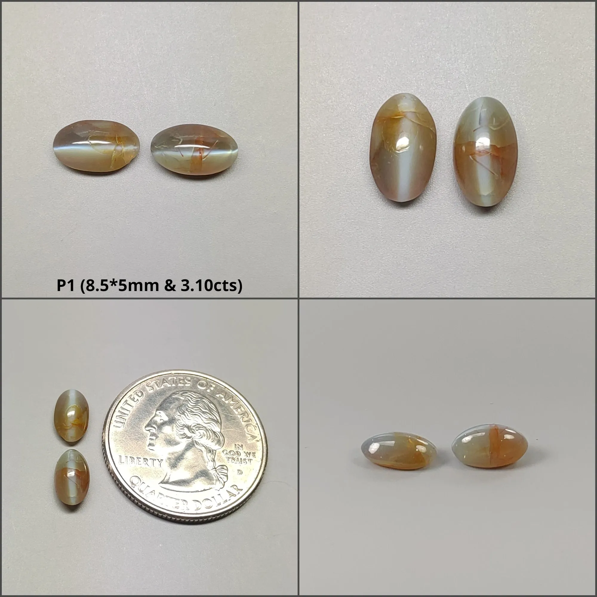 CHRYSOBERYL CAT'S EYE Gemstone Cabochon : Natural Untreated Unheated Cat's Eye Oval & Round Shape Lots