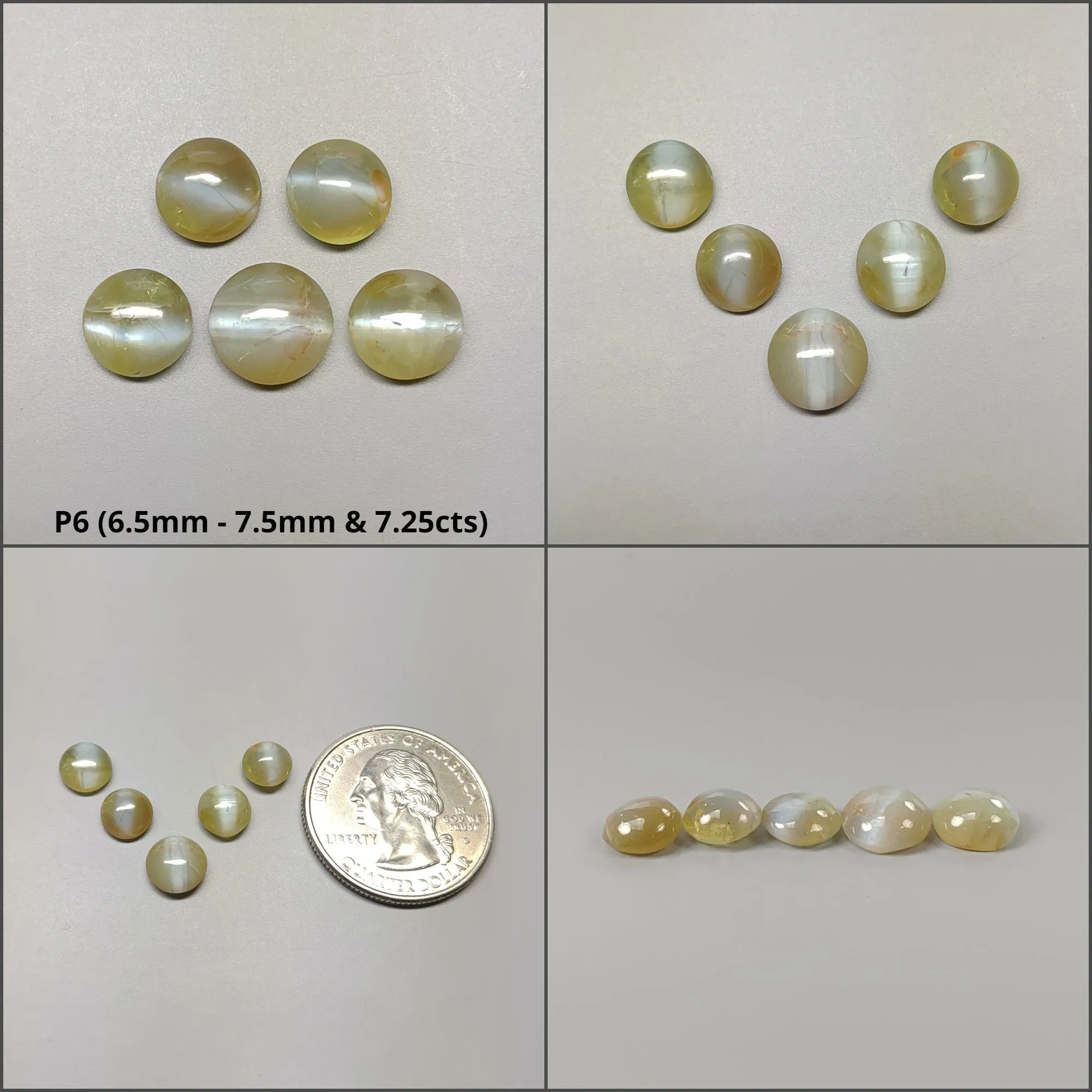 CHRYSOBERYL CAT'S EYE Gemstone Cabochon : Natural Untreated Unheated Cat's Eye Oval & Round Shape Lots