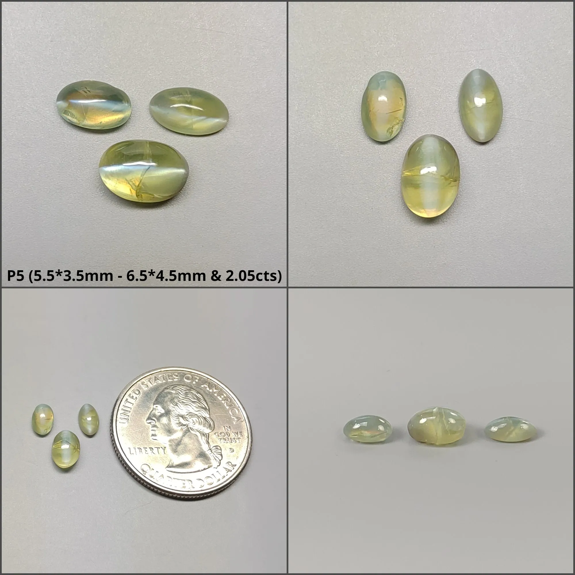 CHRYSOBERYL CAT'S EYE Gemstone Cabochon : Natural Untreated Unheated Cat's Eye Oval & Round Shape Lots