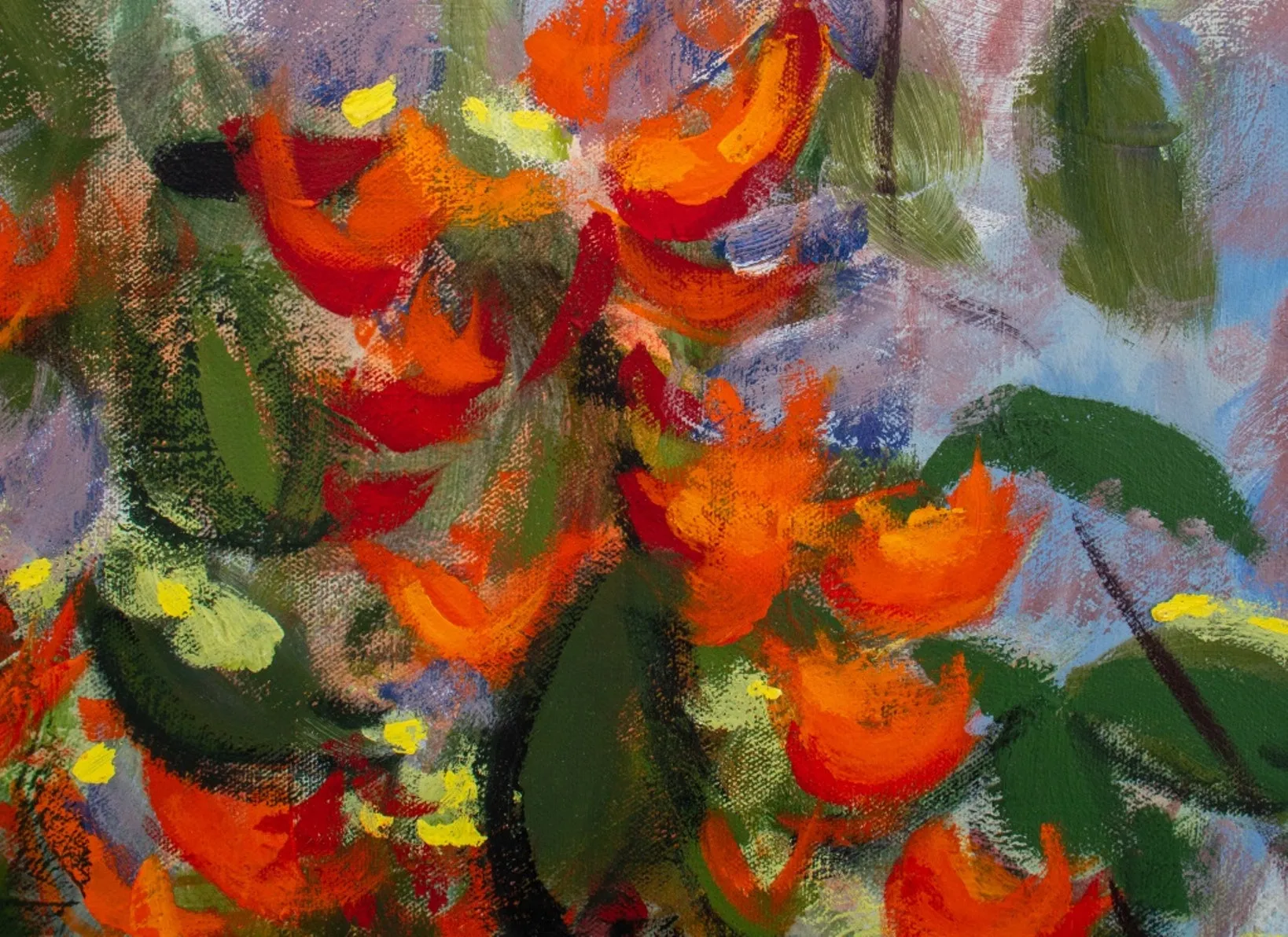 Daniel Knoll Impressionistic Floral Oil on Canvas