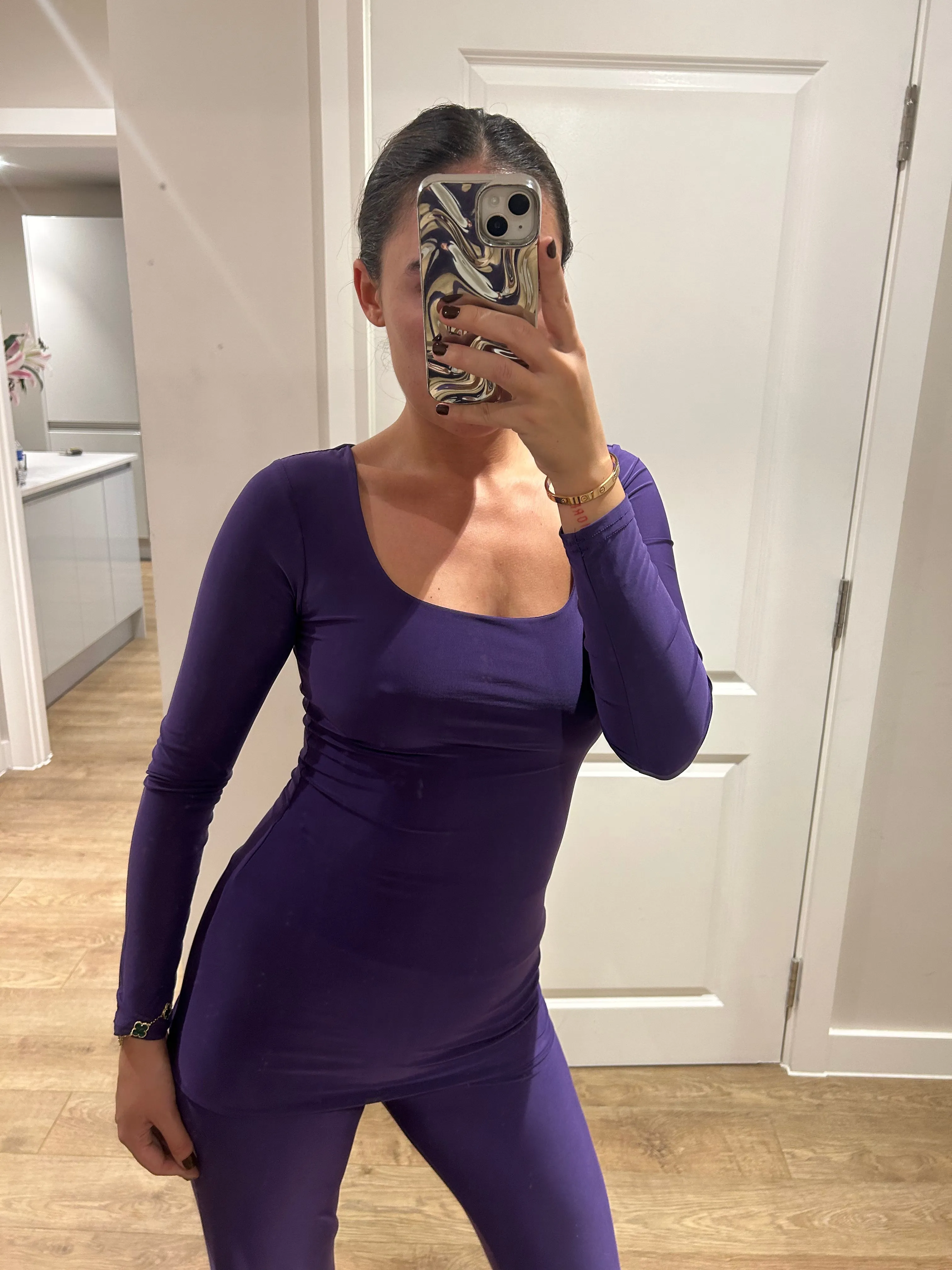 Deep Purple Zara Long Sleeve Lounge Wear