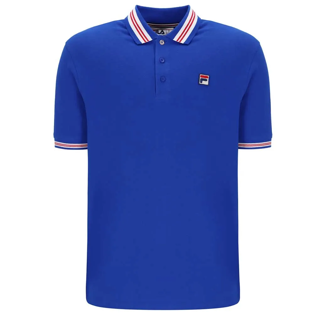 Fila Vintage Faraz Tipped Rib Polo - Surf The Web Blue