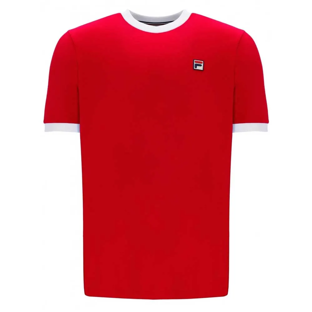 Fila Vintage Marconi Ringer T Shirt - Chinese Red / White