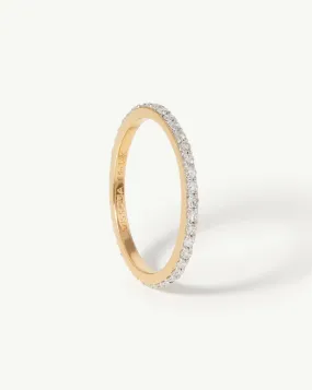 Fine Slim Eternity Ring | 14ct Solid Gold/Diamond