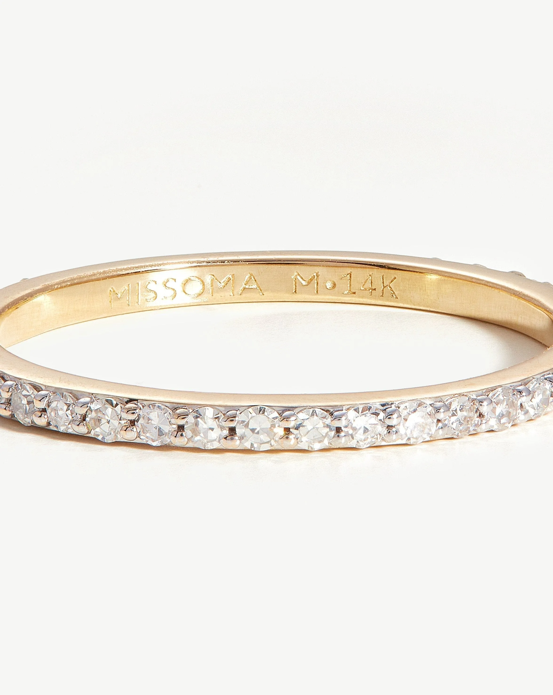 Fine Slim Eternity Ring | 14ct Solid Gold/Diamond