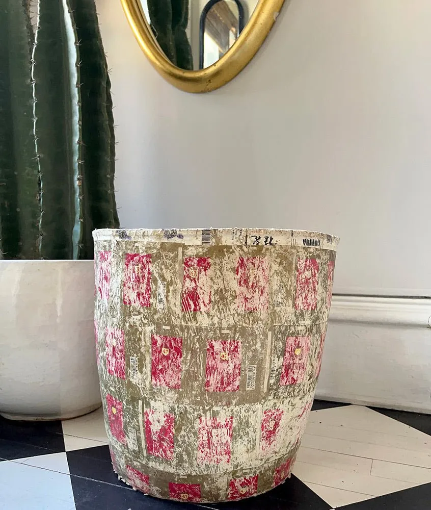 Floral Paper Mache Basket