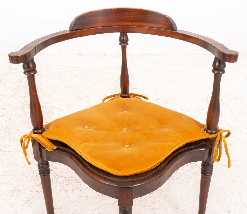 Georgian Manner Mahogany Corner Chair