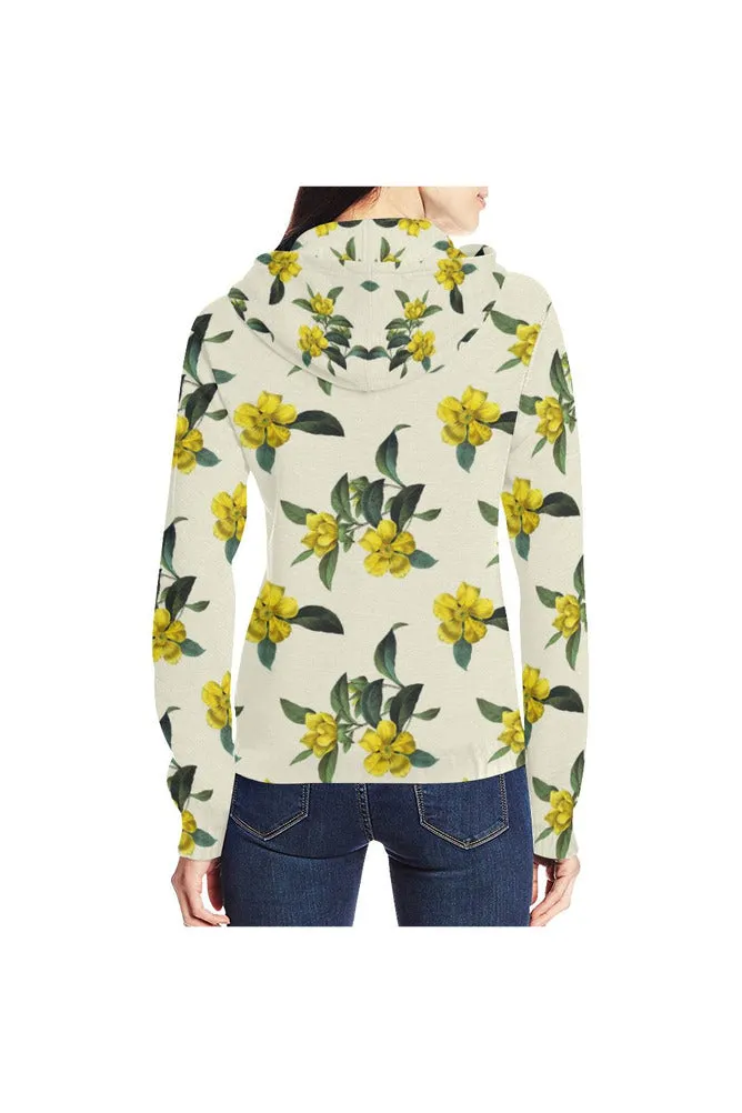 Golden Guinea All Over Print Full Zip Hoodie for Women (Model H14)