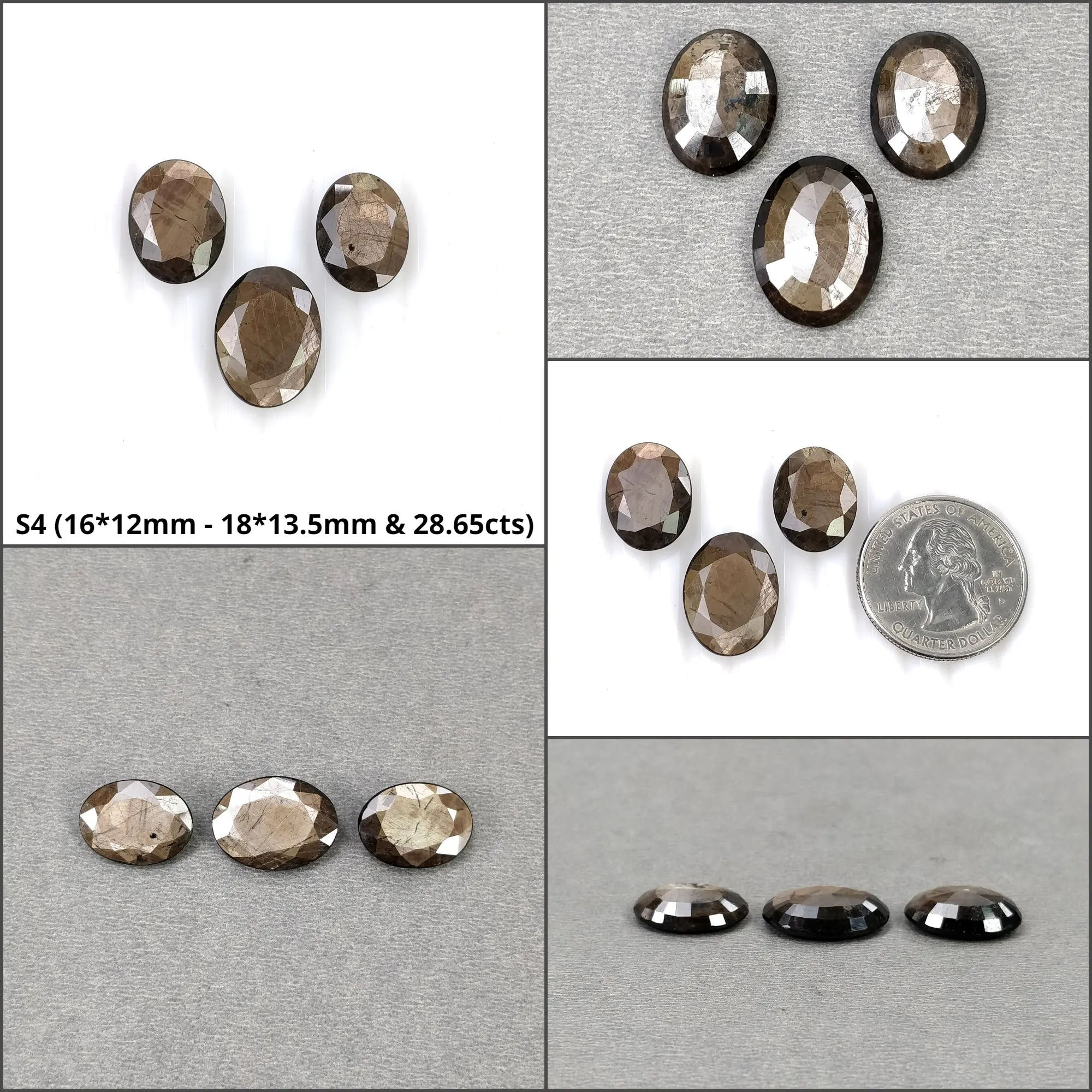 Golden Sapphire Gemstone Normal Cut : Natural Untreated Chocolate Sheen Sapphire Oval Shape Set 2pcs & 3pcs Set