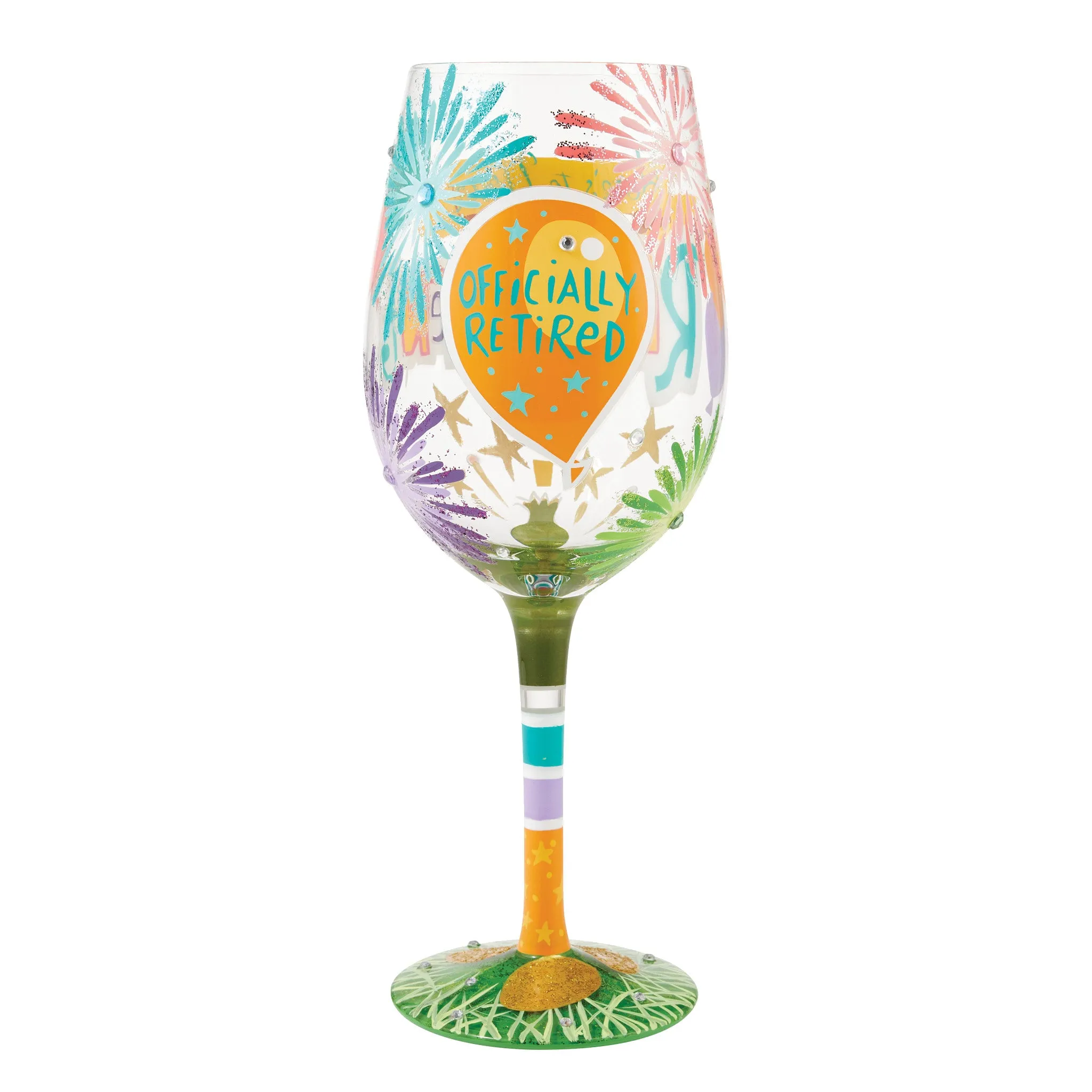 Here's To Your Retirement Hand Painted Wine Glass