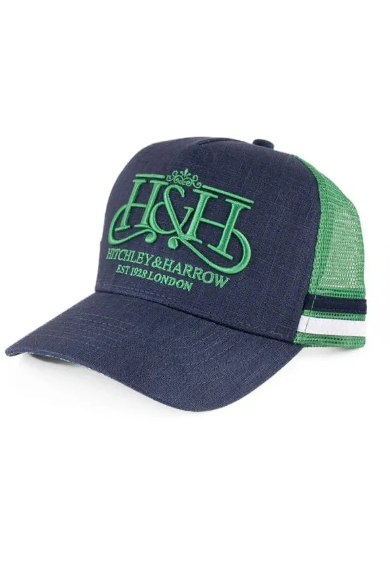 Hitchley & Harrow Cap Trucker Navy/Emerald