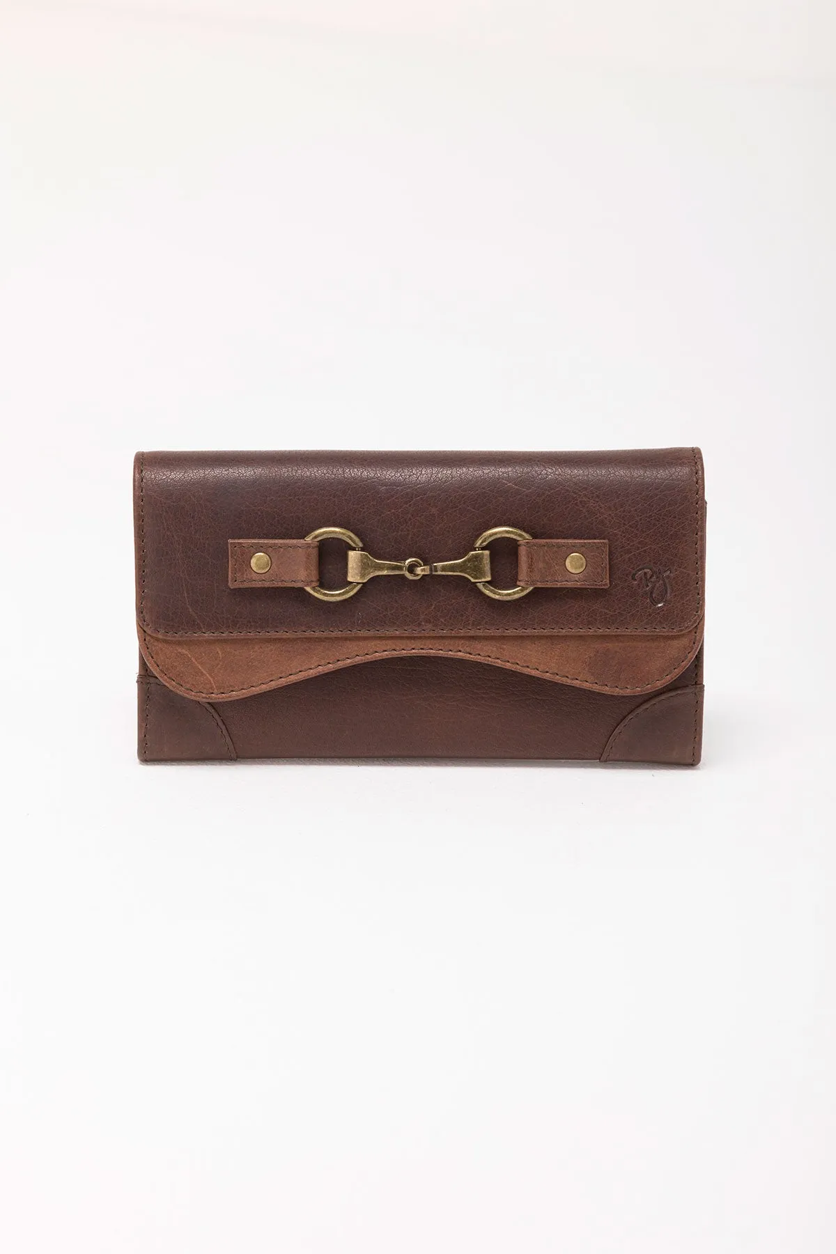 Ladies Snaffle Brown Leather Long Purse - Zara