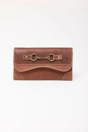 Ladies Zara Snaffle Tan Leather Long Purse