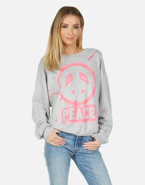 Lauren Moshi Babbs Airbrush Peace Crew Oversized Pullover