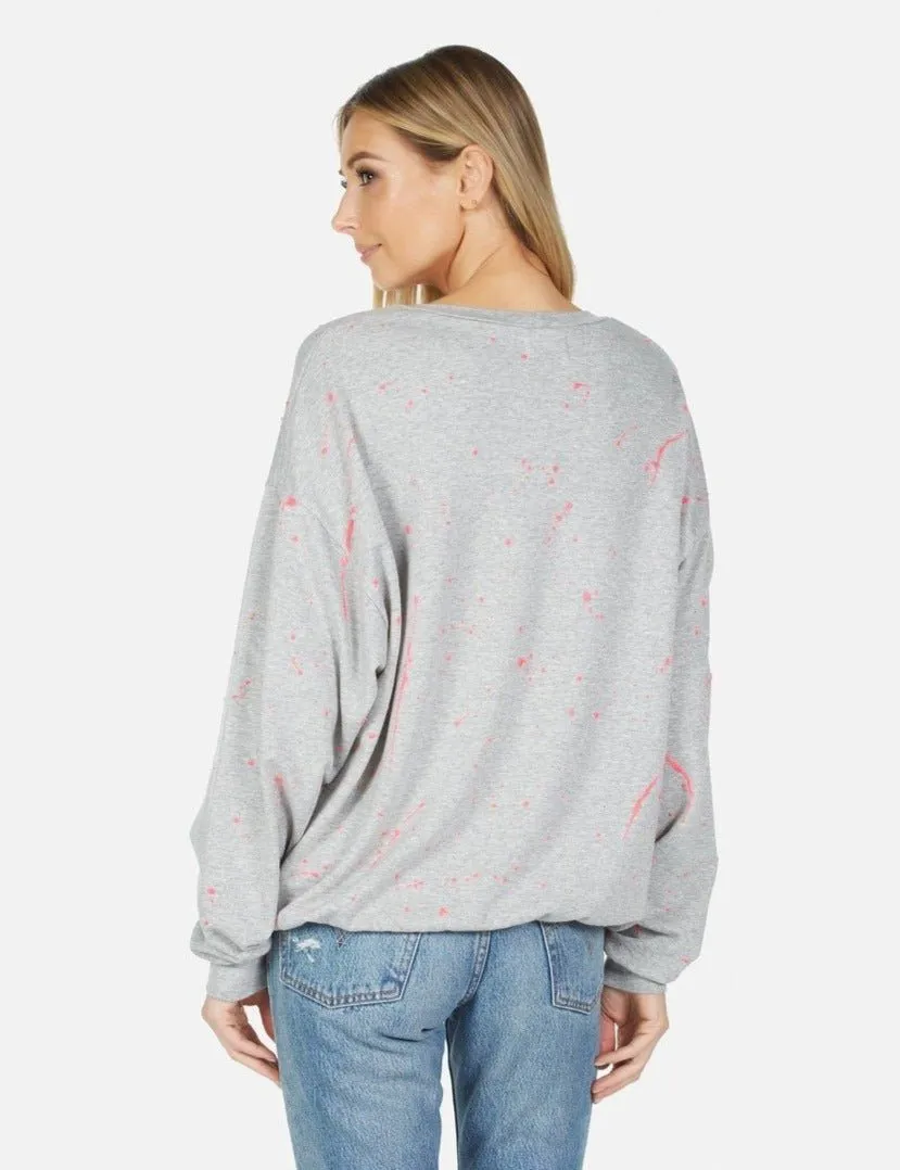 Lauren Moshi Babbs Airbrush Peace Crew Oversized Pullover