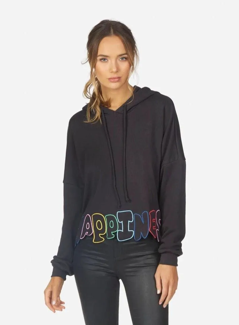 Lauren Moshi Cambry Happiness Embroidery Hoodie