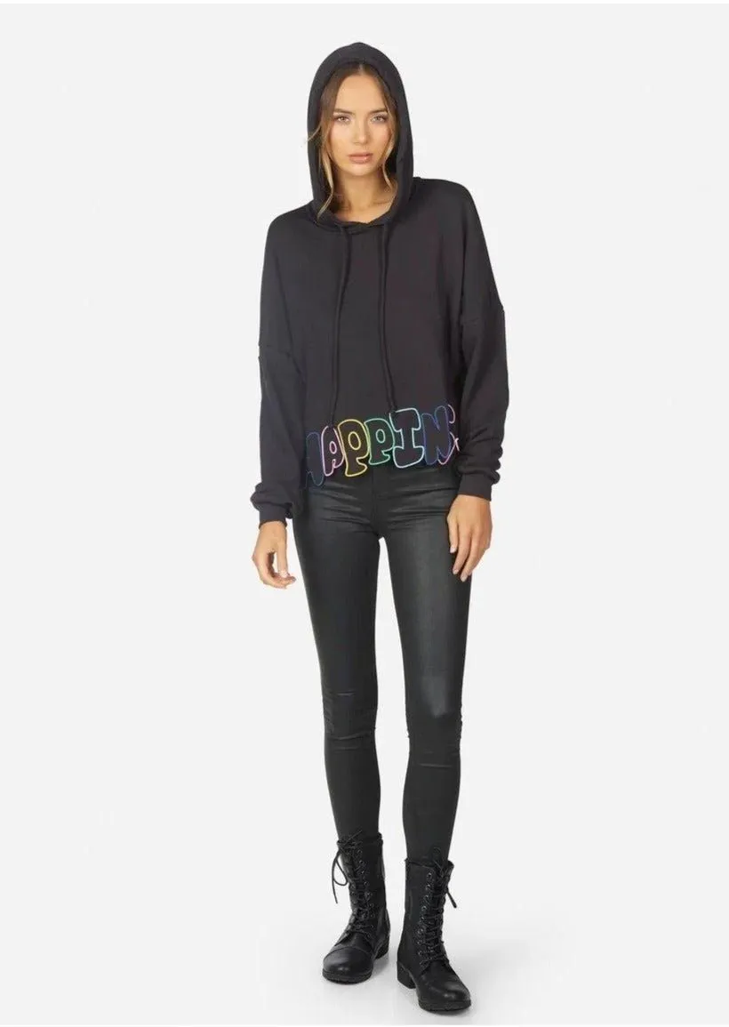 Lauren Moshi Cambry Happiness Embroidery Hoodie