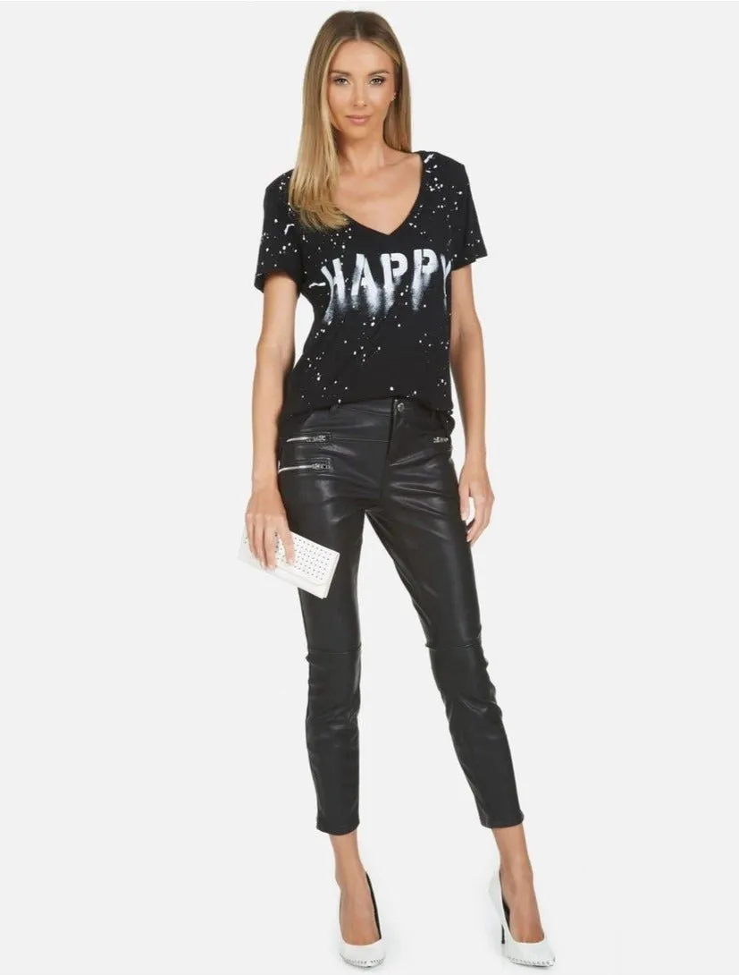 Lauren Moshi Cruz Airbrush Happy T-Shirt