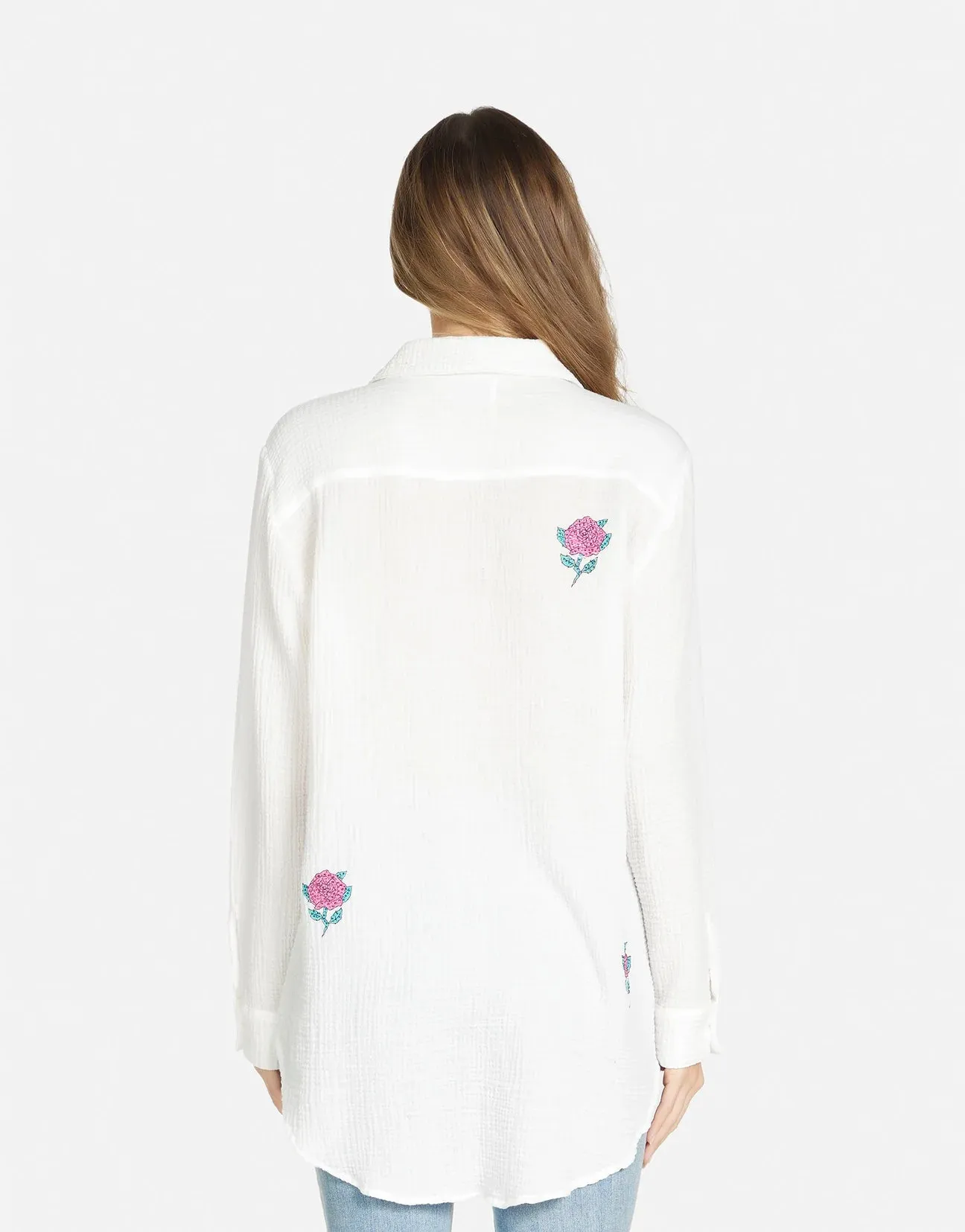 Lauren Moshi Dara Crystal Roses Shirt