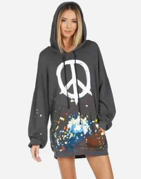 Lauren Moshi Desiree Brush Peace Hoodie Dress