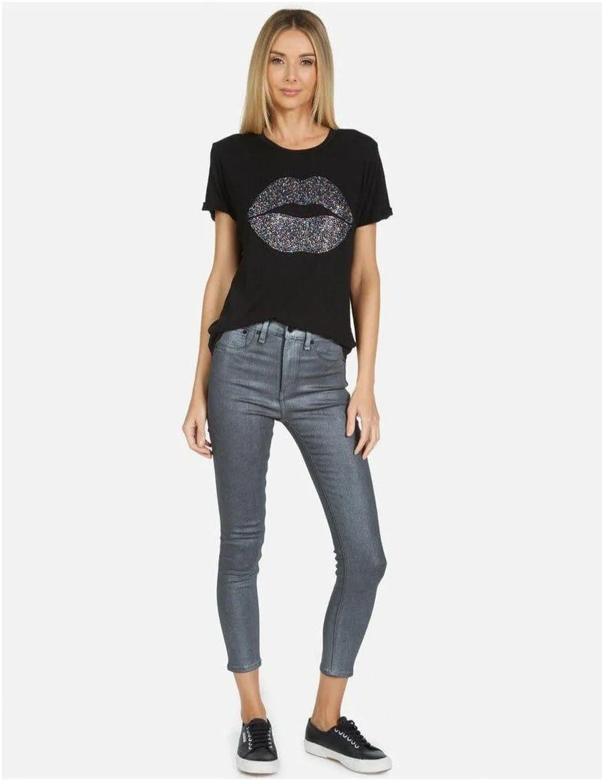 Lauren Moshi Edda Crystal Sprinkle Lip T-Shirt