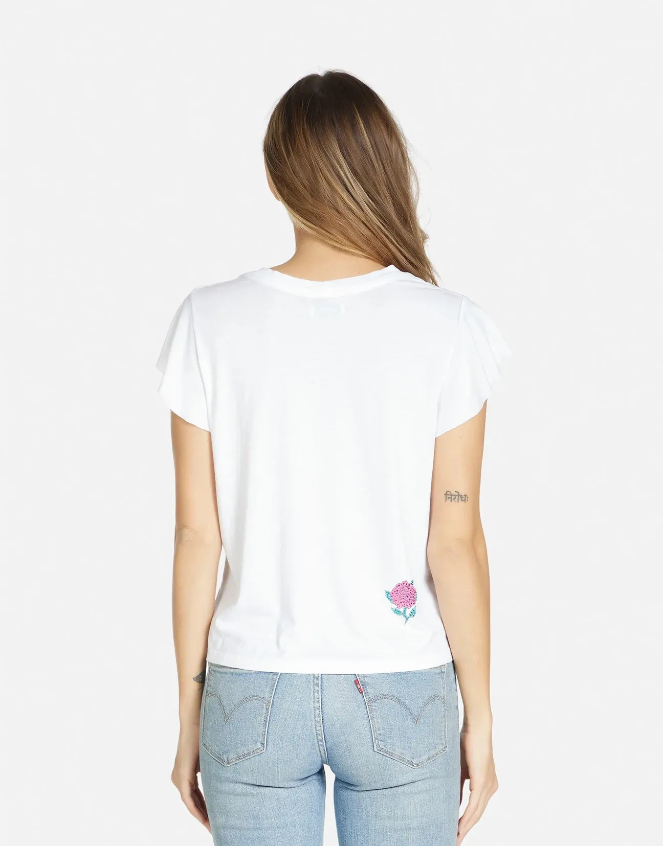 Lauren Moshi Estee Crystal Roses T-Shirt