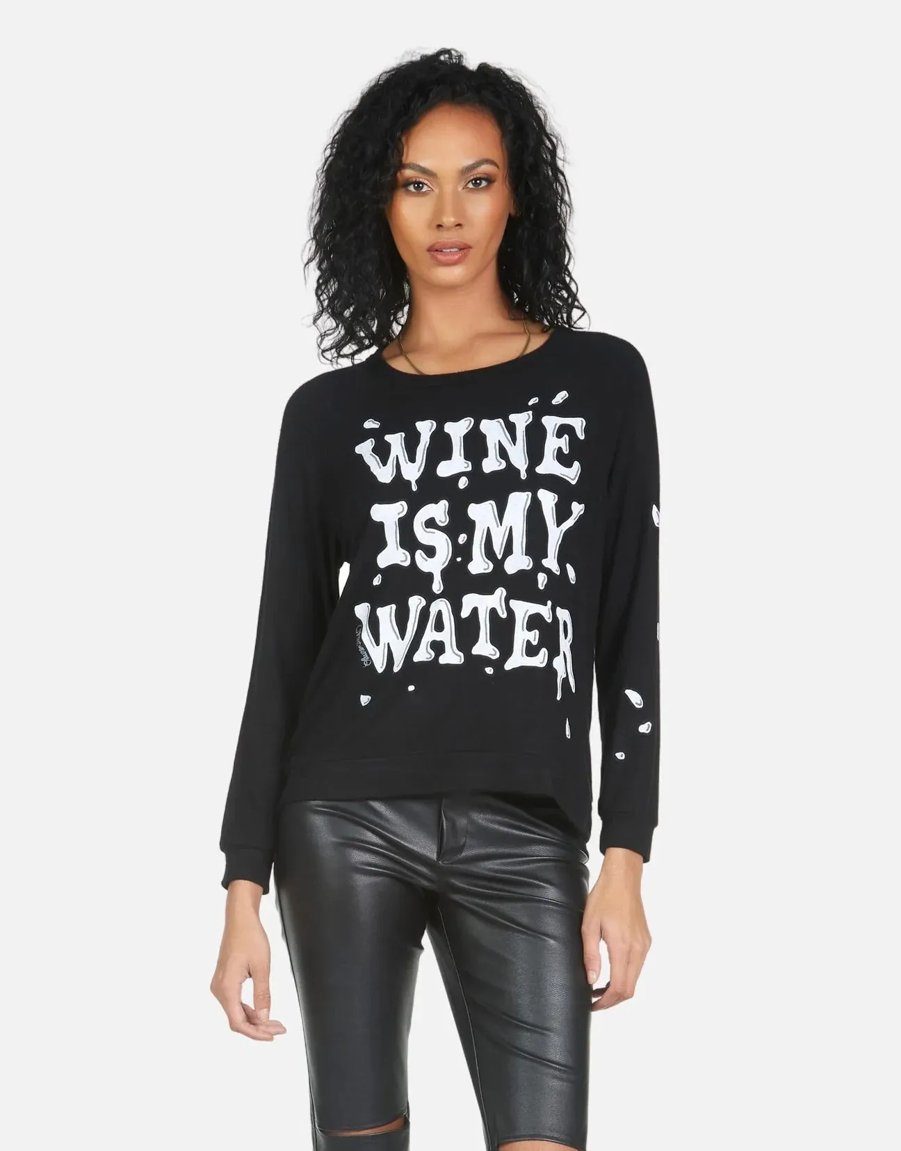 Lauren Moshi Everly Wine is My Water Pullover