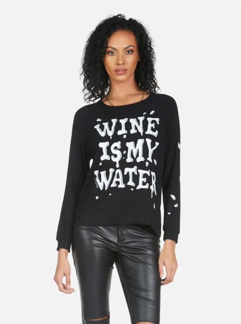 Lauren Moshi Everly Wine is My Water Pullover