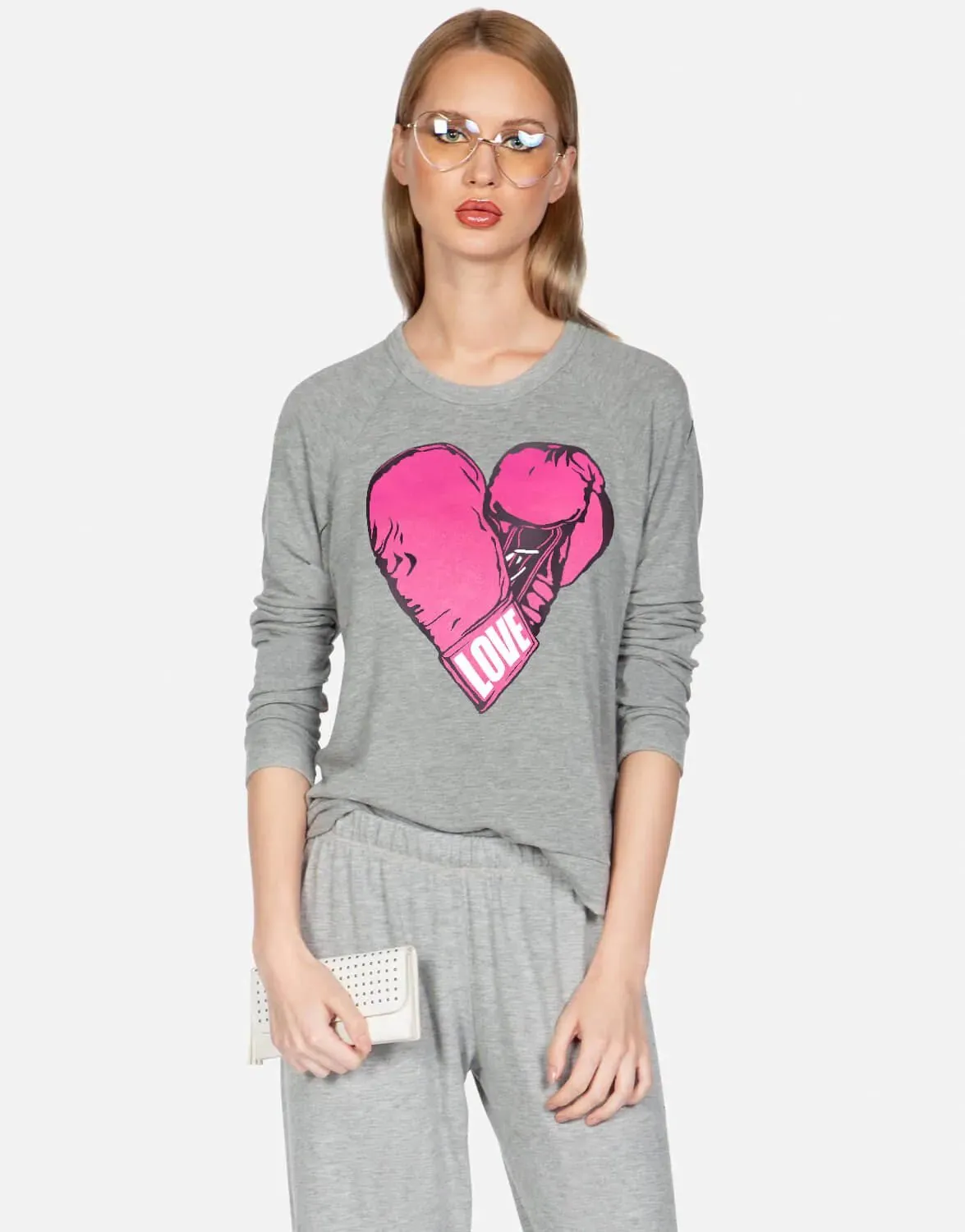 Lauren Moshi Everly X Pink Boxing Glove Sweater