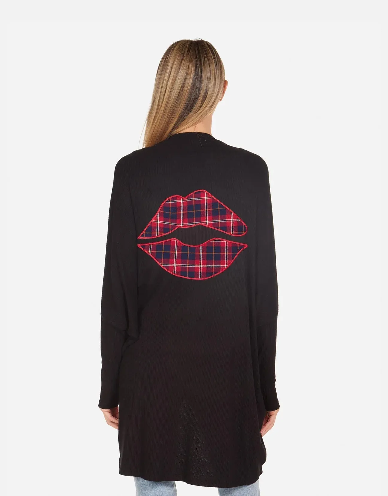 Lauren Moshi Irina Plaid Lip Wrap Cardigan