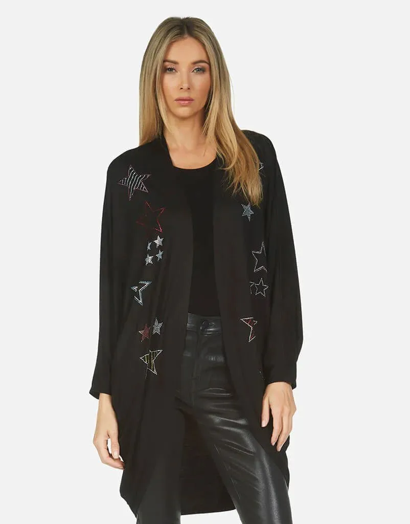 Lauren Moshi Isla Crystal Stars Wrap Cardigan