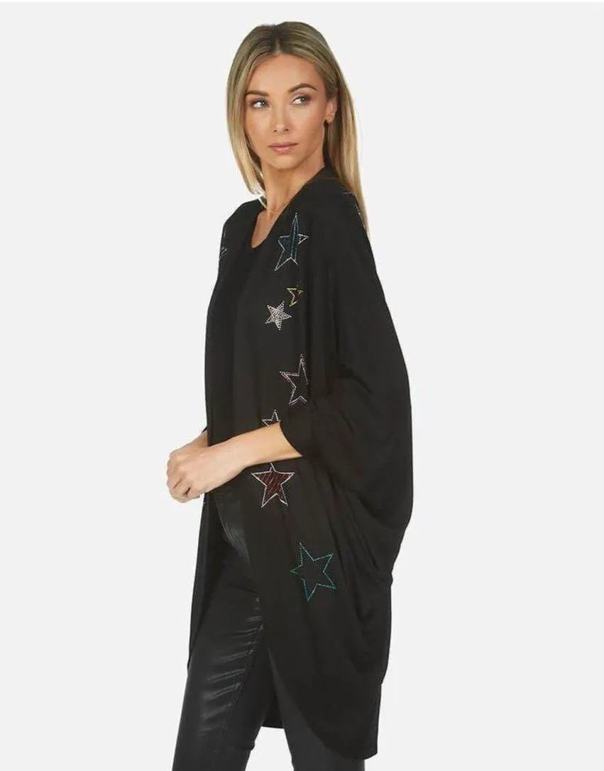 Lauren Moshi Isla Crystal Stars Wrap Cardigan